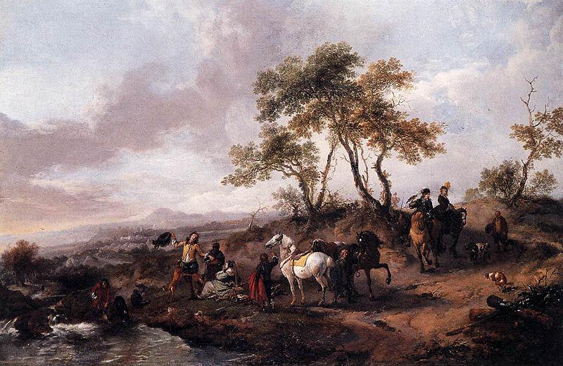 Philips Wouwerman Halt of the Hunting Party China oil painting art